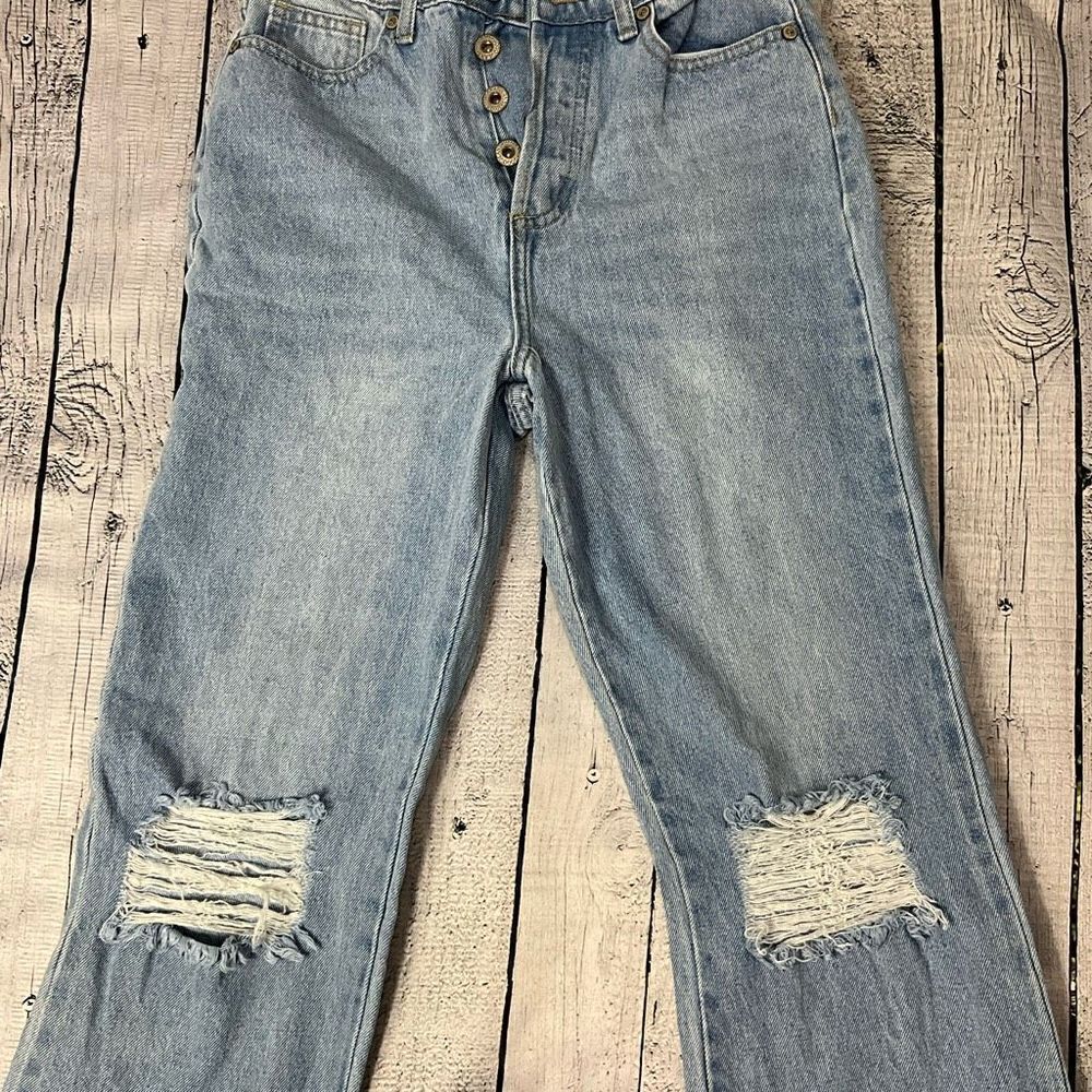 GOGO High Rise Button Fly Distressed Jeans - Picture 4 of 8